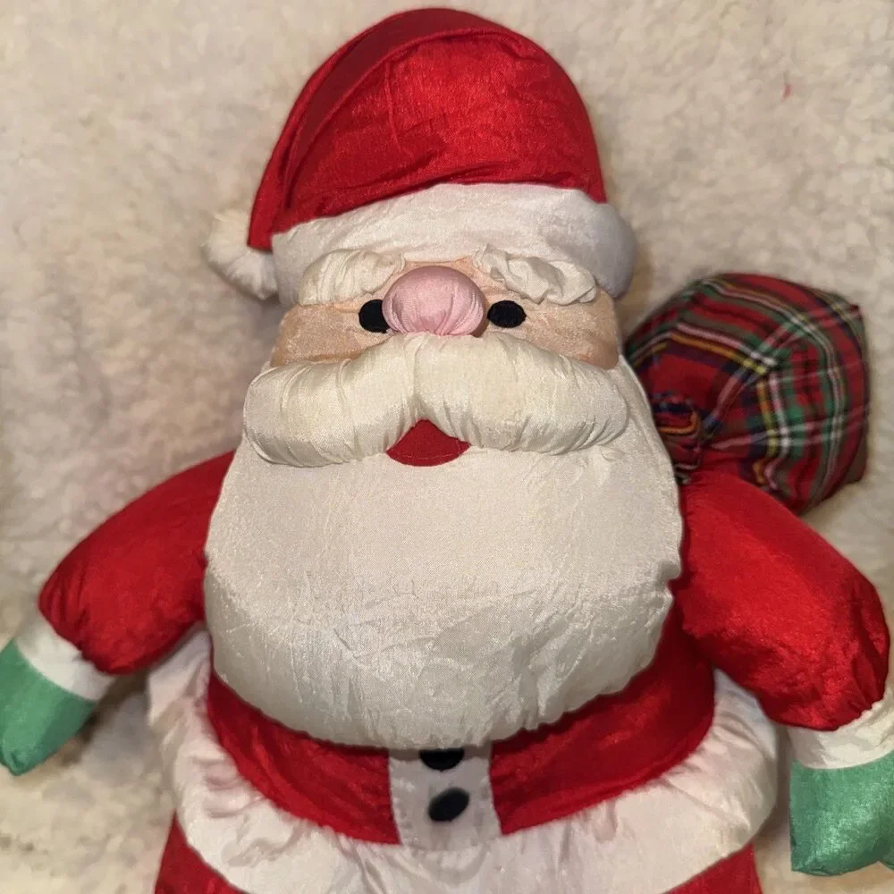 Vtg Parachute 1993 Gibson Santa Claus Plush Stuffed Toy Christmas Puff Aluff 14”